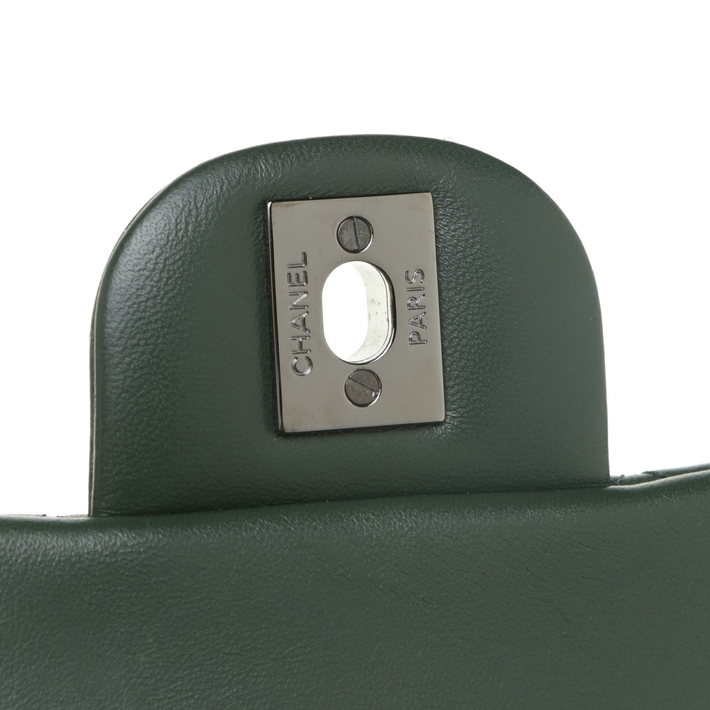 Lambskin Quilted Mini Rectangular Flap Green