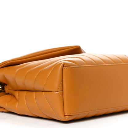 Saint Laurent Calfskin Y Quilted Monogram Small Loulou Chain Satchel Cheddar 11 of 12