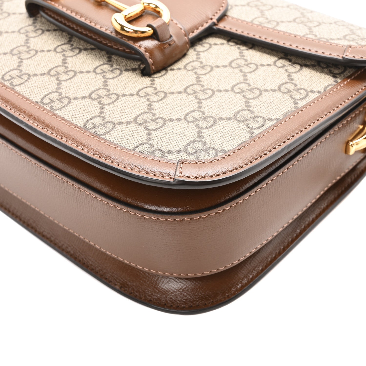 Gucci GG Supreme Monogram Horsebit 1955 Shoulder Bag Beige Brown Sugar 10 of 10