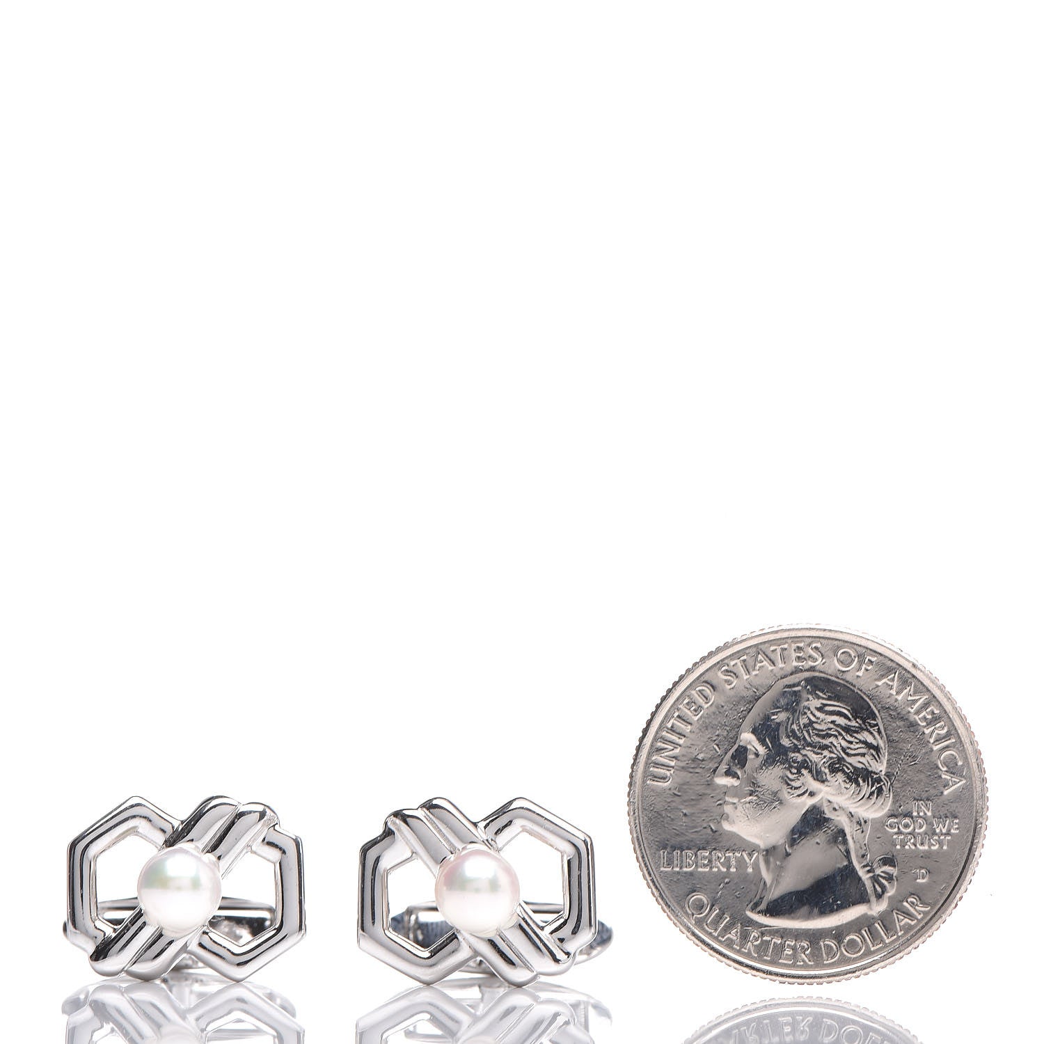 Mikimoto Sterling Silver Pearl Cufflinks 2 of 5