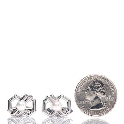 Mikimoto Sterling Silver Pearl Cufflinks 2 of 5