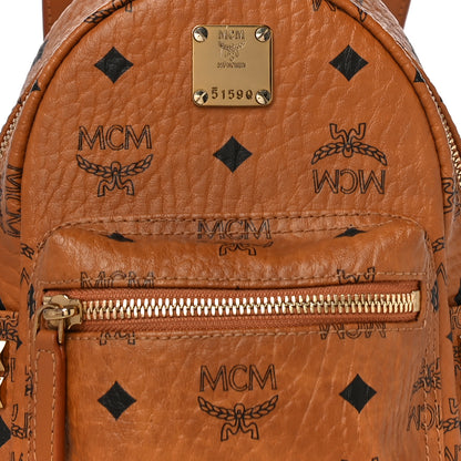 MCM Visetos Side Stud X-Mini Stark Backpack Cognac 9 of 11