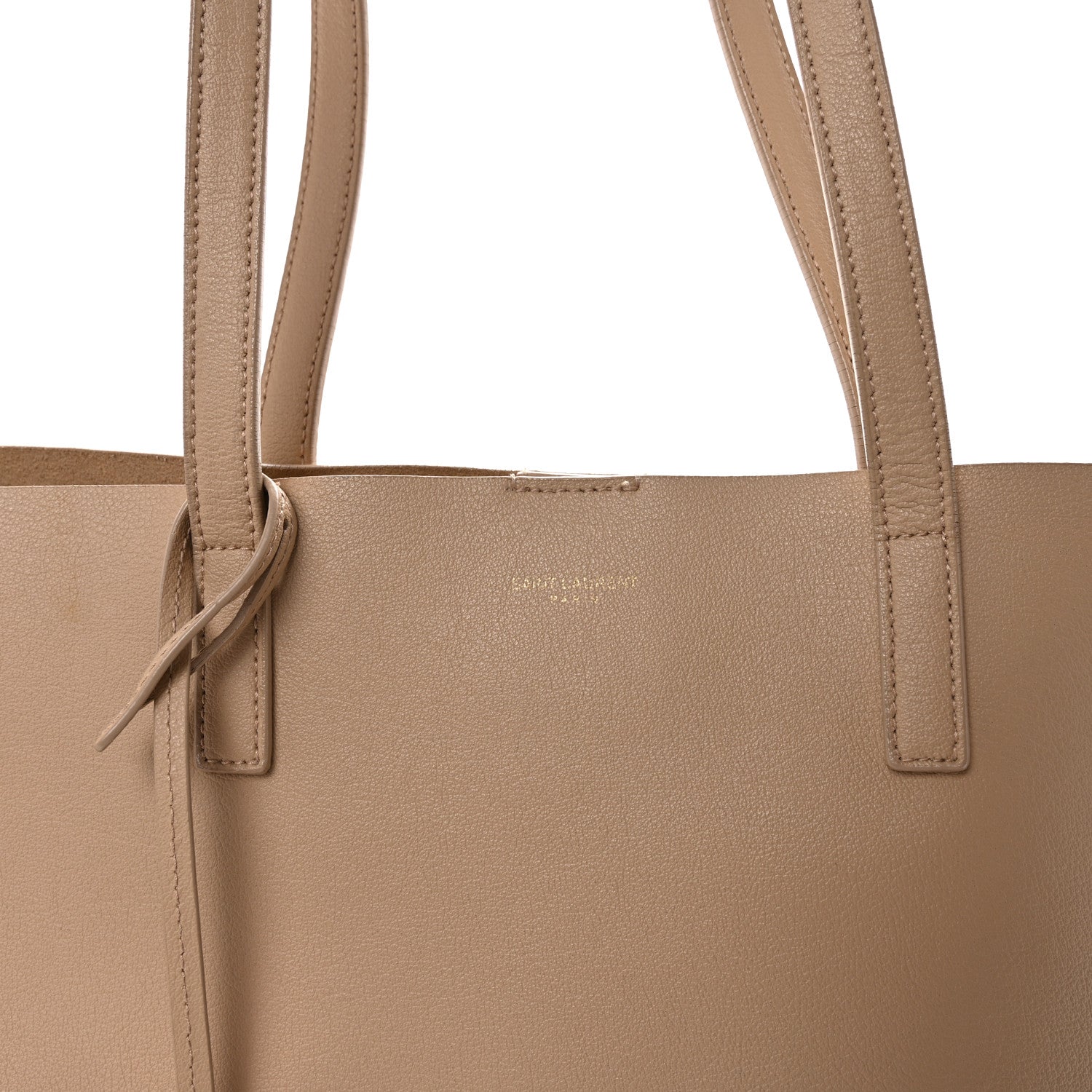 Saint Laurent Calfskin Large Shopping Tote Dark Beige 8 of 10