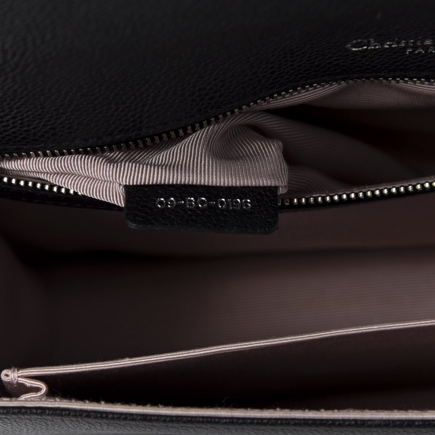 Grained Calfskin Large Diorama Flap Bag Black