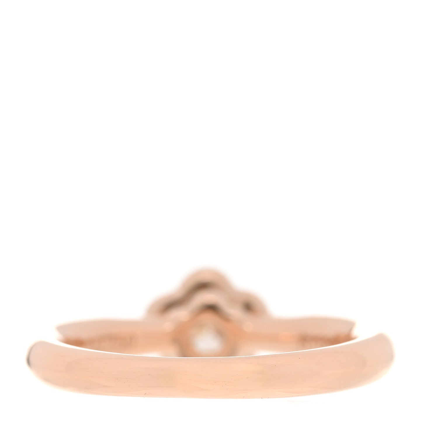 18K Beige Gold Diamond .27ct Camelia Solitaire Ring 46 3.75