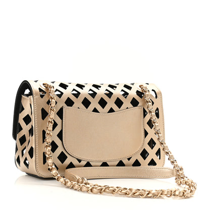 Chanel Metallic Lambskin Small Sea Through Flap Gold Black 4 of 14