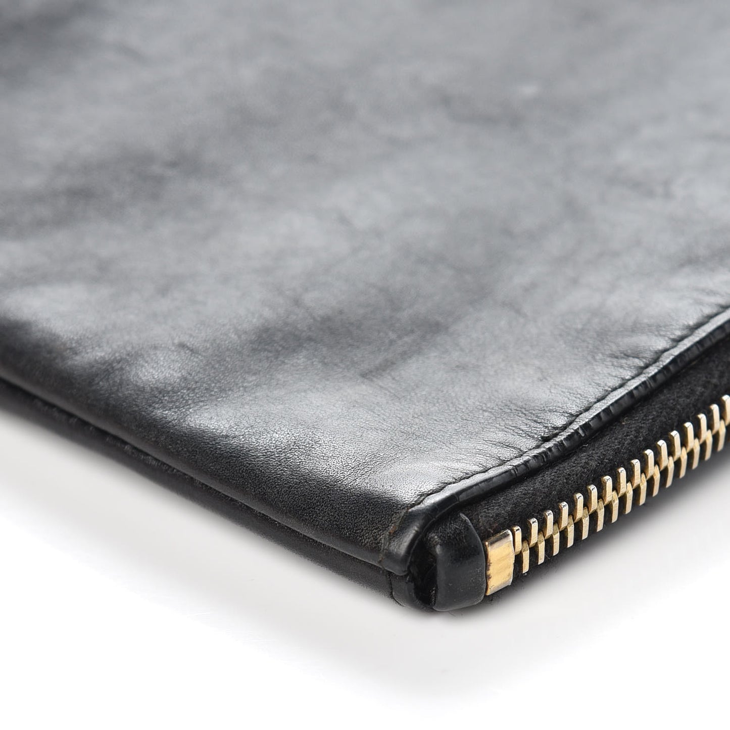 Calfskin Zipped Clutch Black
