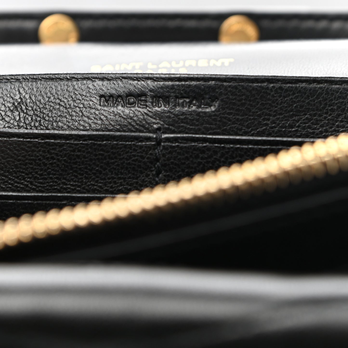 Lambskin Matelasse Chevron Monogram Sulpice Chain Wallet Black