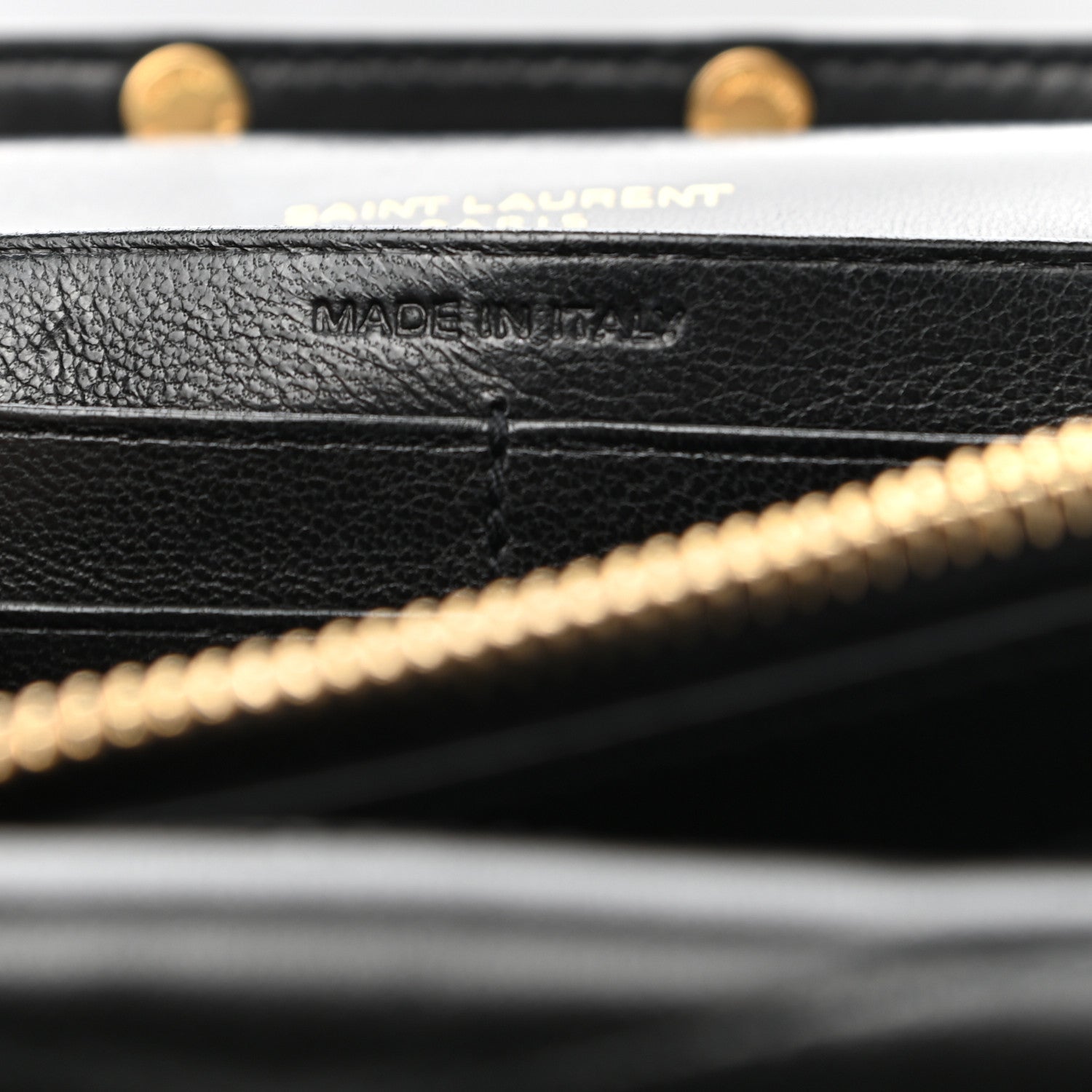 Saint Laurent Lambskin Matelasse Chevron Monogram Sulpice Chain Wallet Black 7 of 13