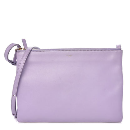 Celine Lambskin Large Trio Crossbody Bag Lilac 1 of 12