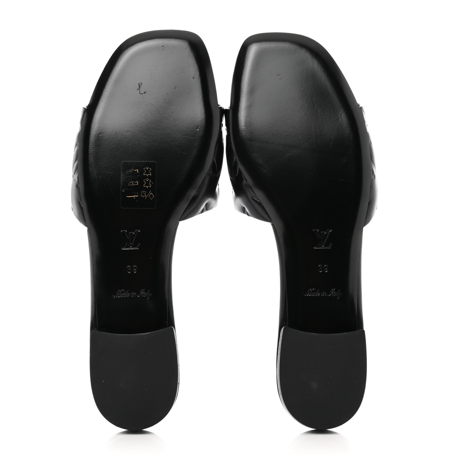 Louis Vuitton Lambskin Embossed Monogram Revival Flat Mules 39 Black 5 of 8