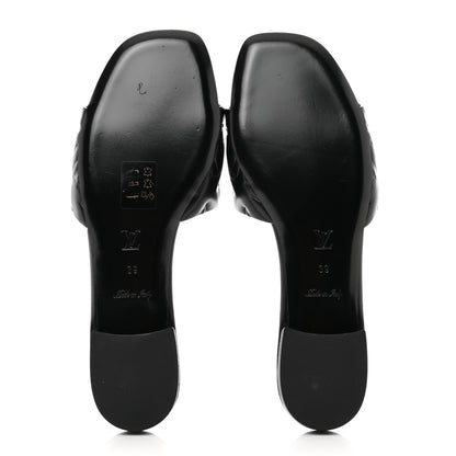 Louis Vuitton Lambskin Embossed Monogram Revival Flat Mules 39 Black 5 of 8