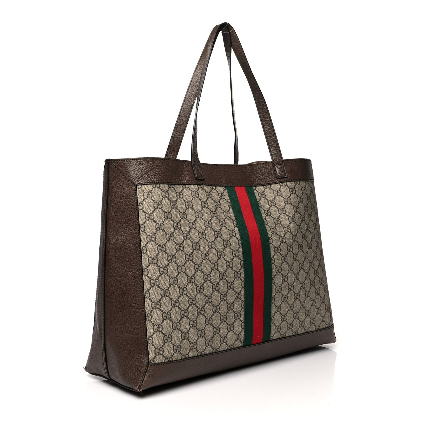 GG Supreme Monogram Web Ophidia Tote Brown