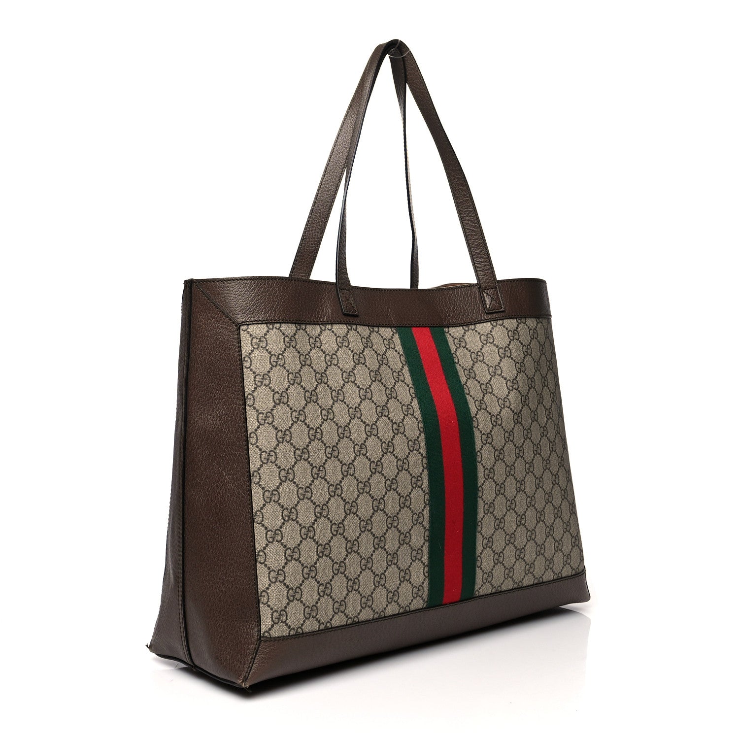 Gucci GG Supreme Monogram Web Ophidia Tote Brown 3 of 13
