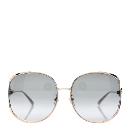Gucci Metal Oversized Round Frame GG0225S Sunglasses Gold 2 of 7