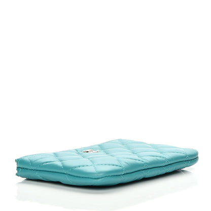 Chanel Lambskin Quilted Small Cosmetic Case Turquoise 4 of 7