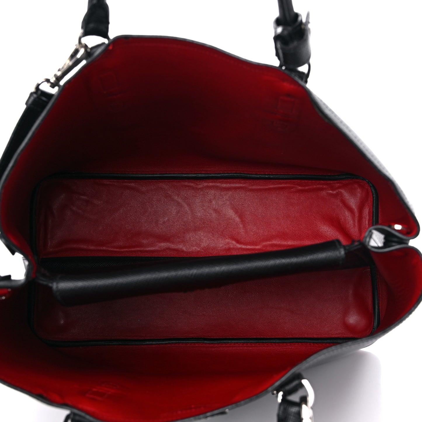 Saffiano Cuir Medium Double Handle Tote Black Fuoco