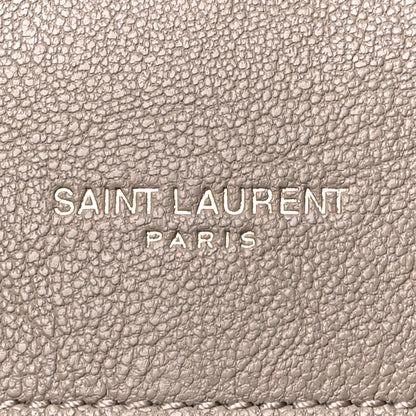 Saint Laurent Sheepskin Matelasse Chevron Monogram Medium College Bag Dark Beige 6 of 10