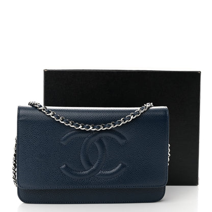 Chanel Caviar Timeless CC Wallet on Chain WOC Navy Blue 12 of 12