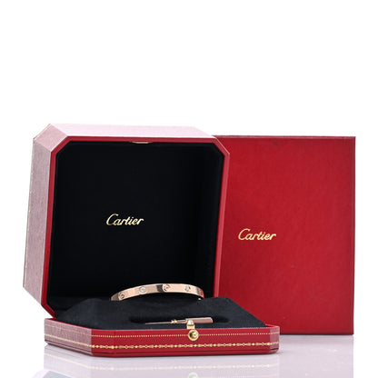 Cartier 18K Pink Gold 4 Diamond LOVE Bracelet 17 5 of 5