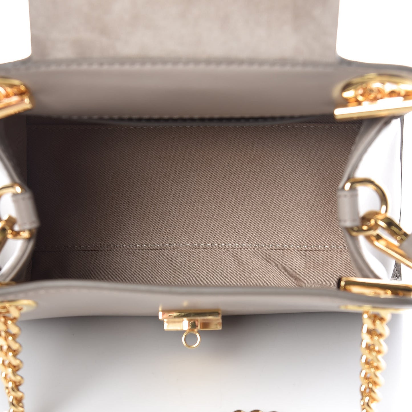 Shiny Calfskin Mini Annie Shoulder Bag Motty Grey