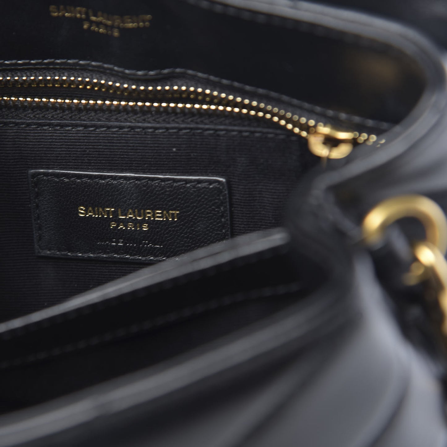 Calfskin Y Quilted Monogram Toy Loulou Crossbody Bag Black