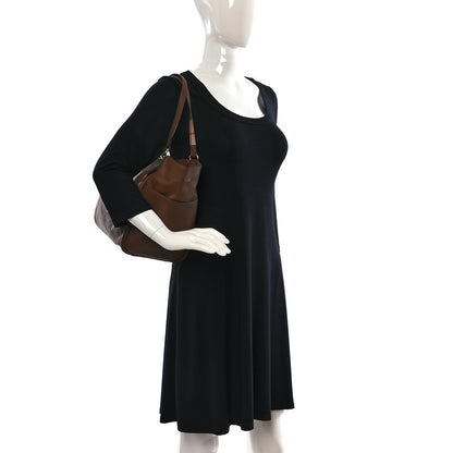 Burberry Calfskin Haymarket Check Small Canterbury Tote Brown 2 of 15
