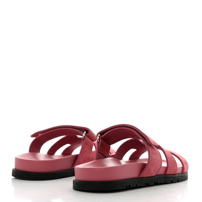 Hermes Suede Goatskin Womens Chypre Sandals 36 Rose Aphrodite 4 of 8
