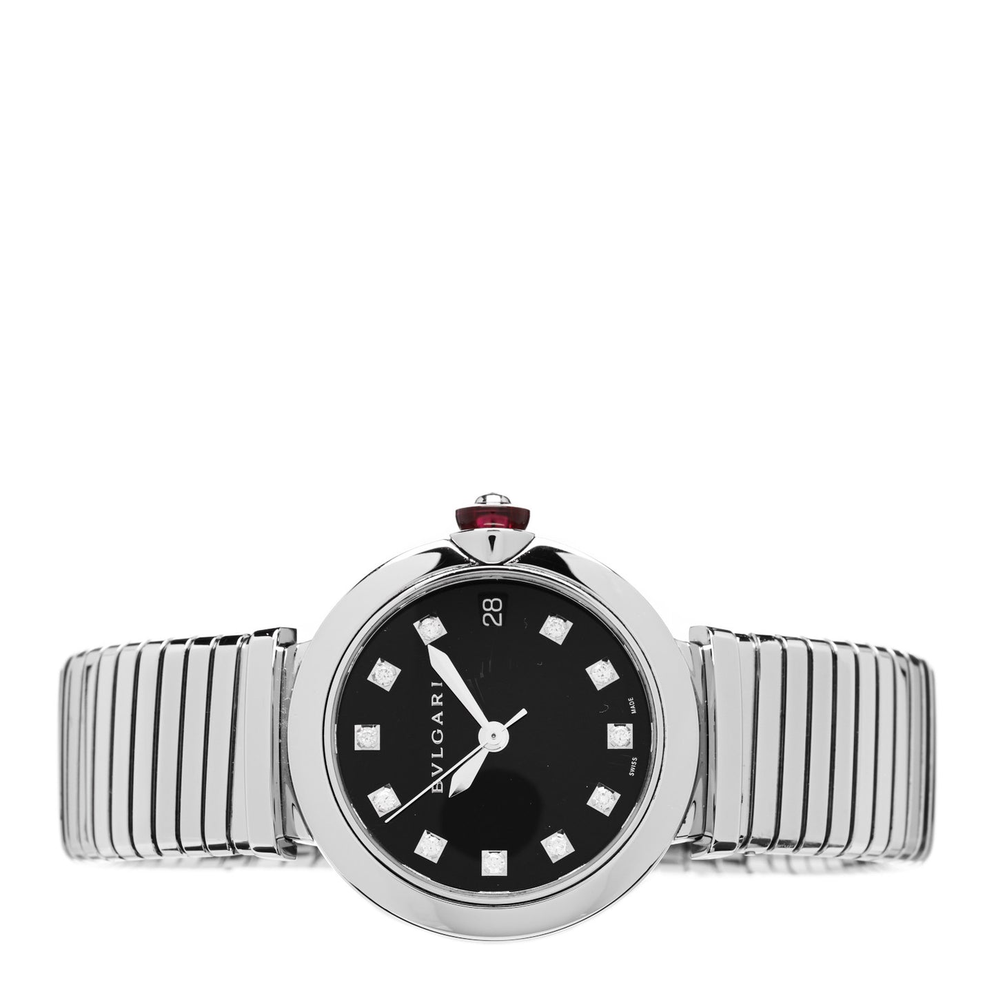 Stainless Steel Diamond 33mm Lucea Automatic Watch Black