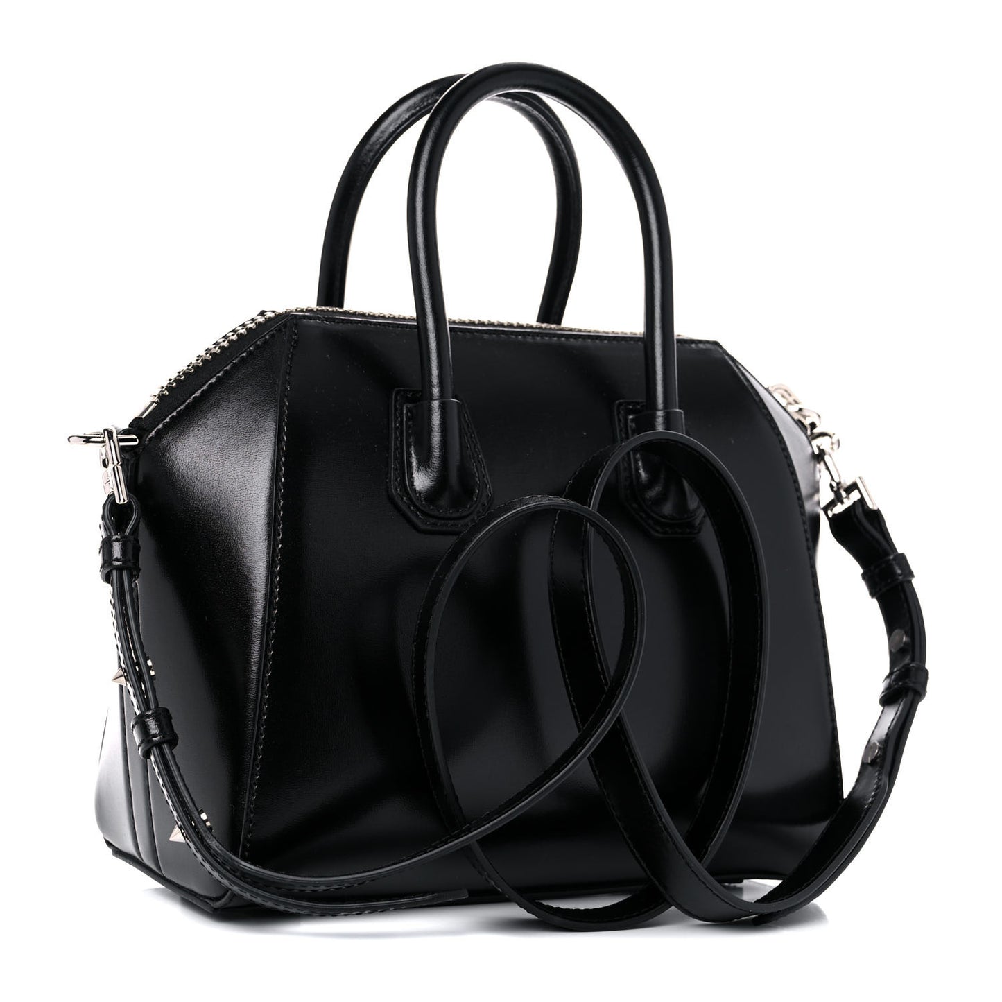 Shiny Lord Calfskin Mini Antigona Black