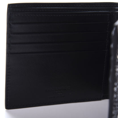 Saint Laurent Calfskin Sequin Bifold Wallet Gunmetal 6 of 7