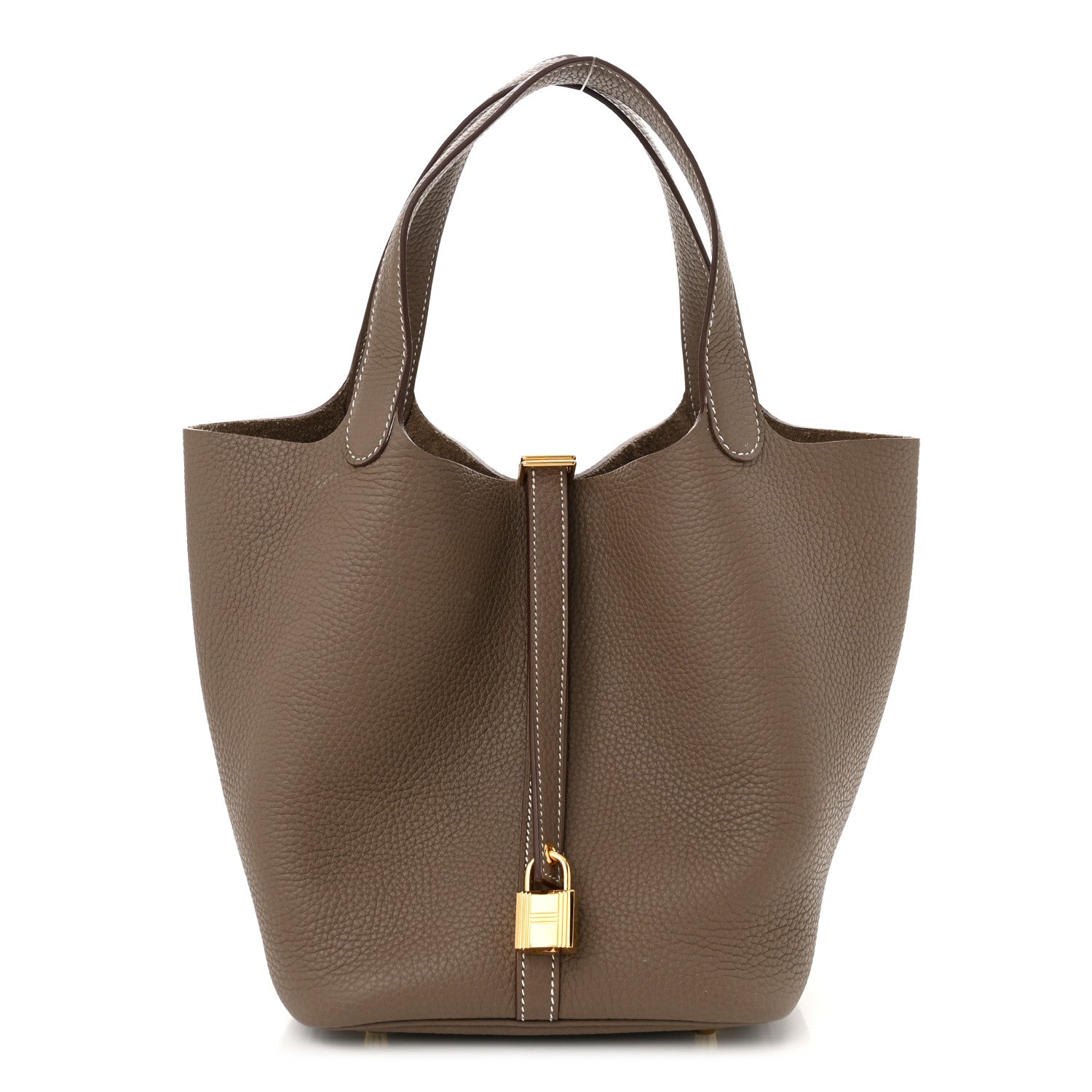 Hermes Taurillon Clemence Picotin Lock 22 MM Etoupe 1 of 12