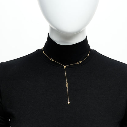 Roberto Coin 18K Yellow Gold Diamond Barocco Y Drop Necklace 2 of 5
