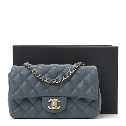 Chanel Caviar Quilted Mini Rectangular Flap Dark Grey 11 of 11