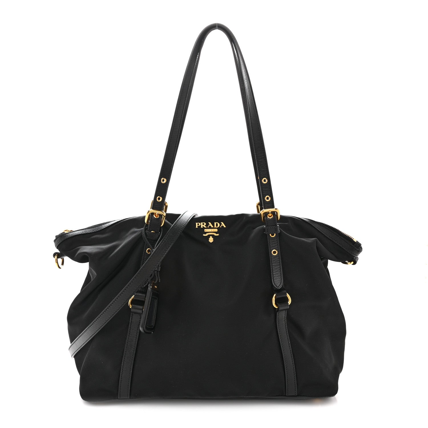 Prada Tessuto Nylon Saffiano Tote Black 1 of 14