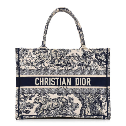 Christian Dior Canvas Embroidered Medium Dioriviera Toile De Jouy Book Tote Blue 1 of 10