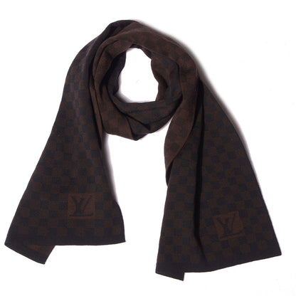 Louis Vuitton Wool Petit Damier Ebene Scarf Brown 1 of 4
