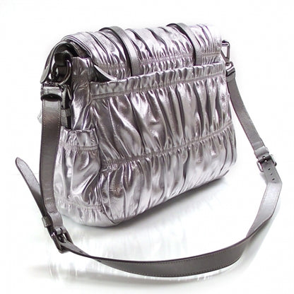 Prada Nappa Dressy Gaufre Messenger Silver 3 of 10
