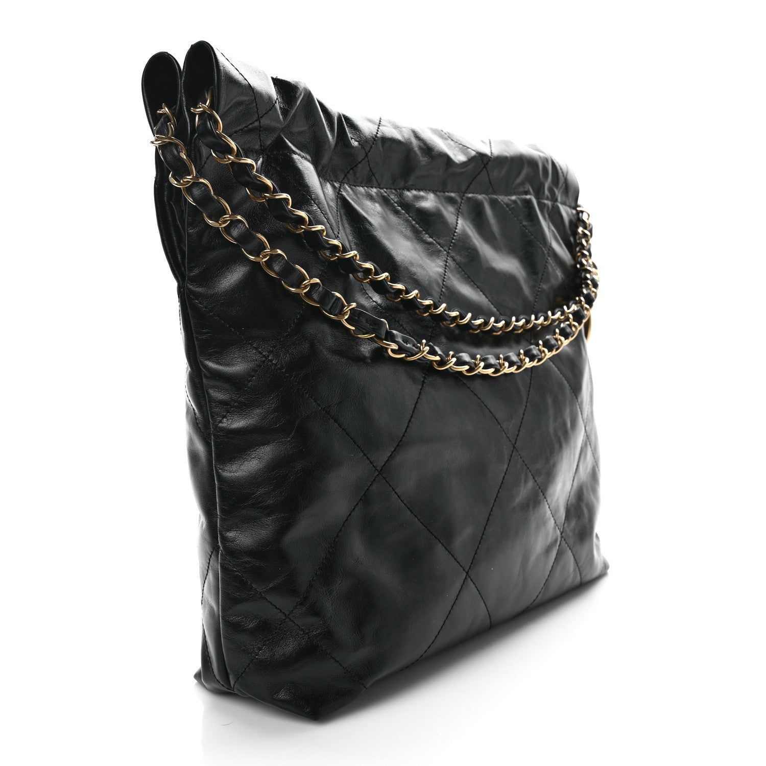 Chanel Shiny Calfskin Quilted Small Chanel 22 Black 3 of 14