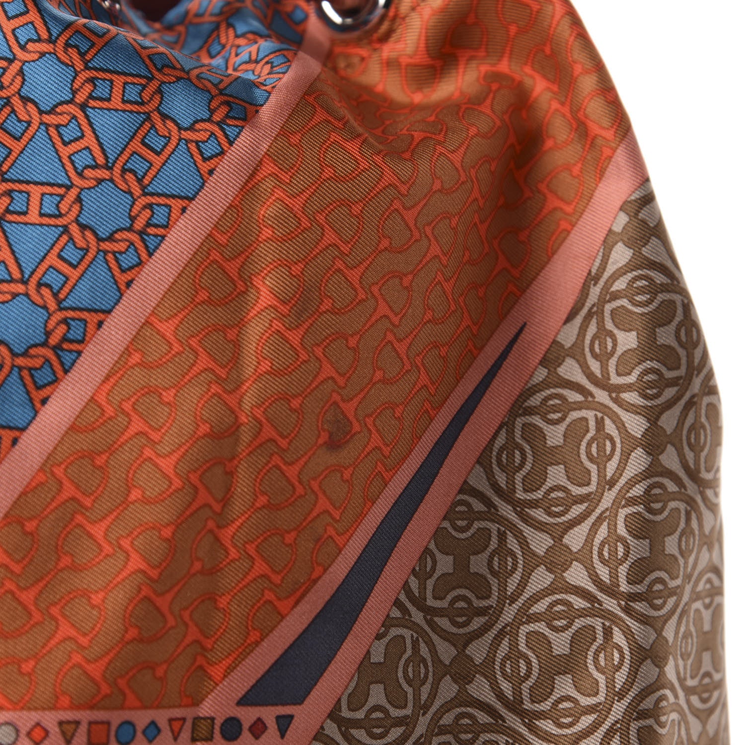 Hermes Silk Togo Carre en Cravates Soie Cool Flamingo Pink Deer Brown Orange 9 of 9