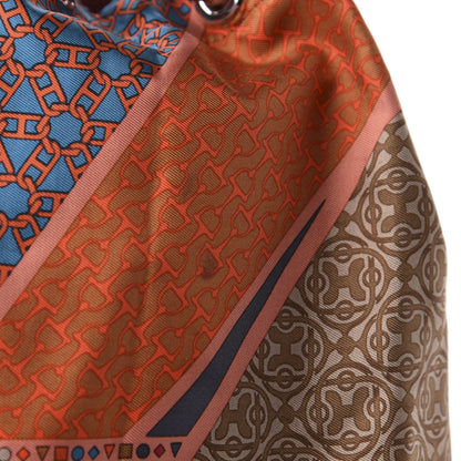 Hermes Silk Togo Carre en Cravates Soie Cool Flamingo Pink Deer Brown Orange 9 of 9