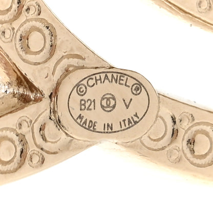 Chanel Metal Crystal CC Brooch Gold 3 of 3