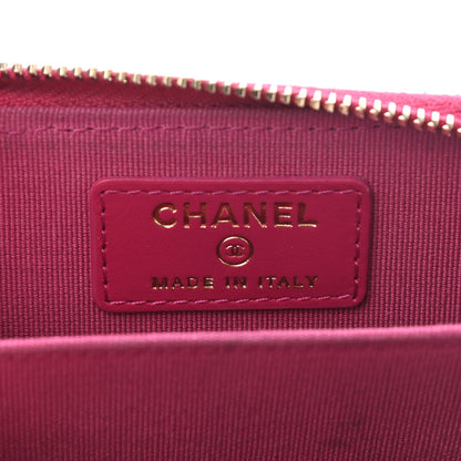 Chanel Caviar Quilted Zip Card Holder Fuchsia 6 of 8