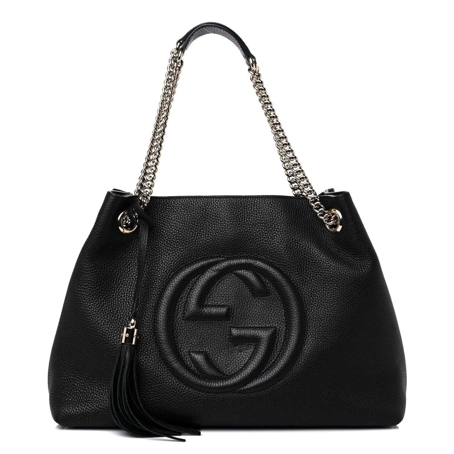 Gucci Pebbled Calfskin Medium Soho Chain Shoulder Bag Black 1 of 11