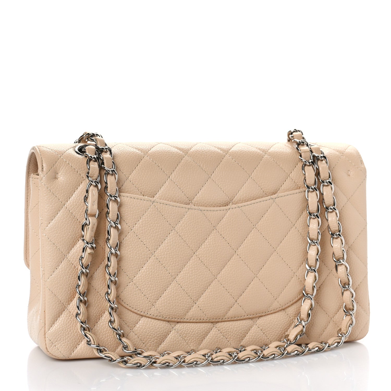 Chanel Caviar Quilted Medium Double Flap Beige 3 of 10