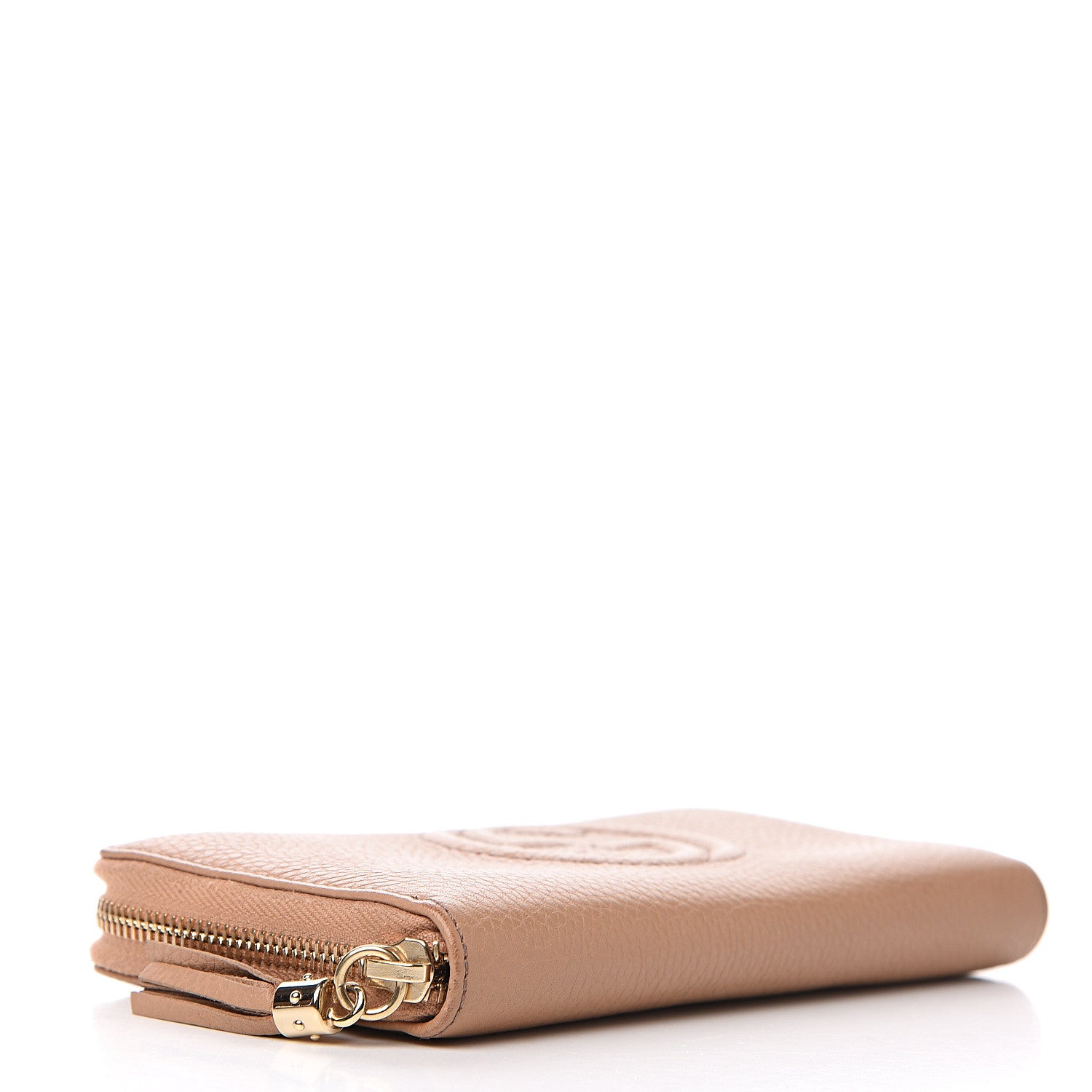 Gucci Pebbled Calfskin Soho Zip Around Wallet Camelia 3 of 15