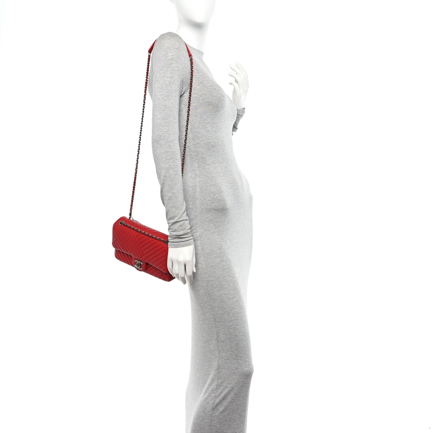 Lambskin Small CC Crossing Flap Red