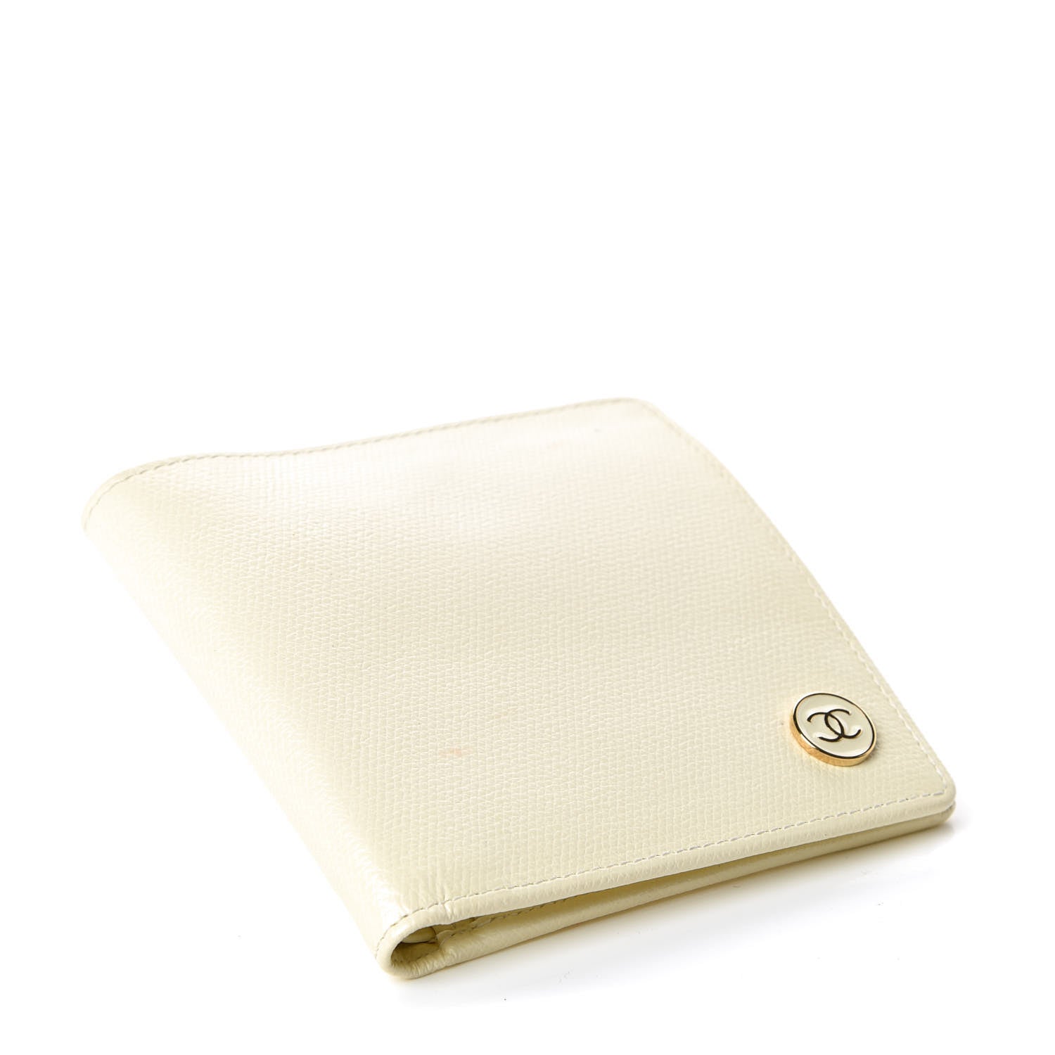 Chanel Grained Calfskin CC Button Bi-Fold Wallet Ivory 4 of 8