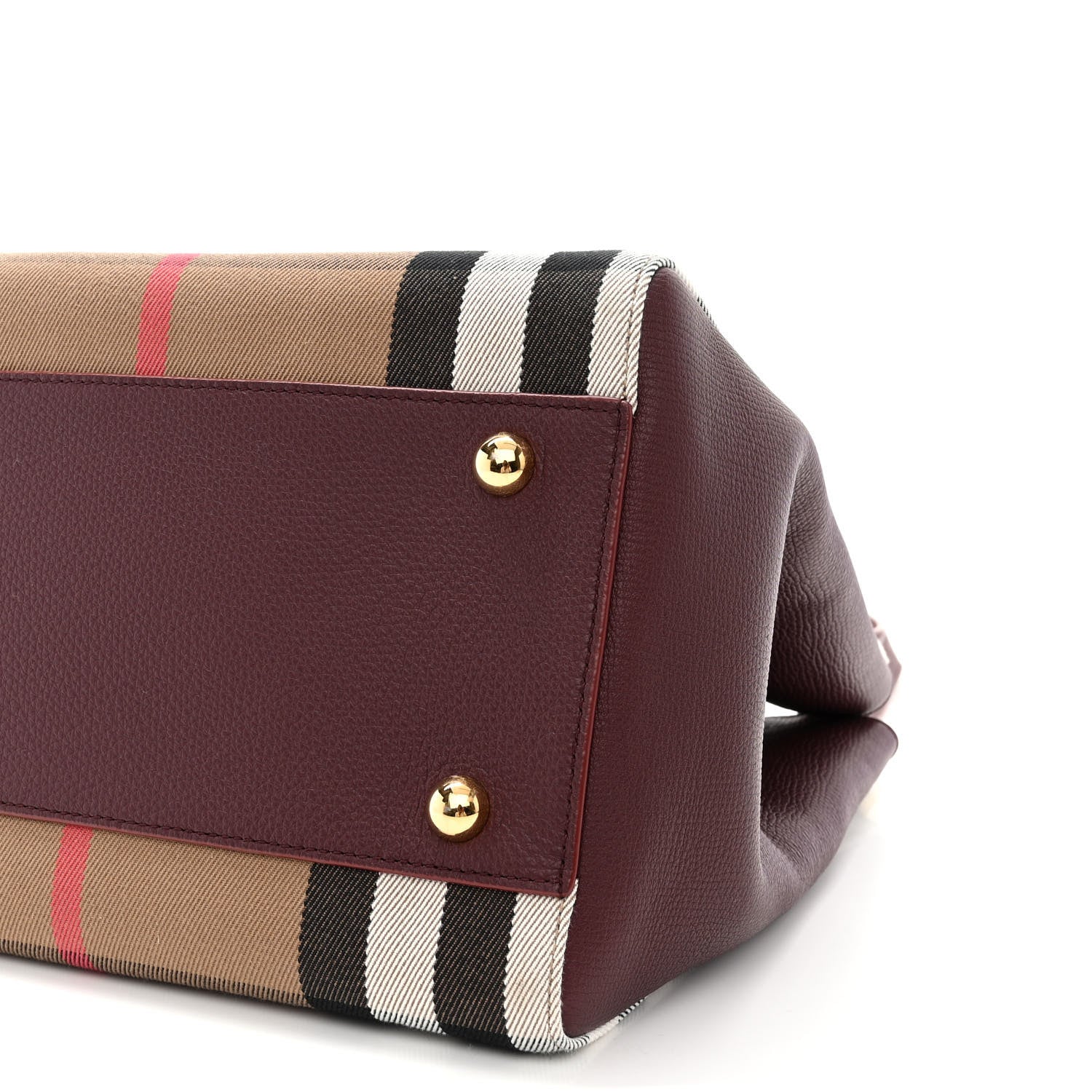 Burberry House Check Grainy Calfskin Small Canterbury Tote