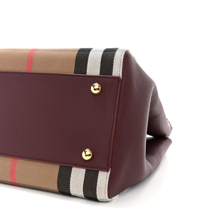 Burberry House Check Grainy Calfskin Small Canterbury Tote Mahogany Red 11 of 11